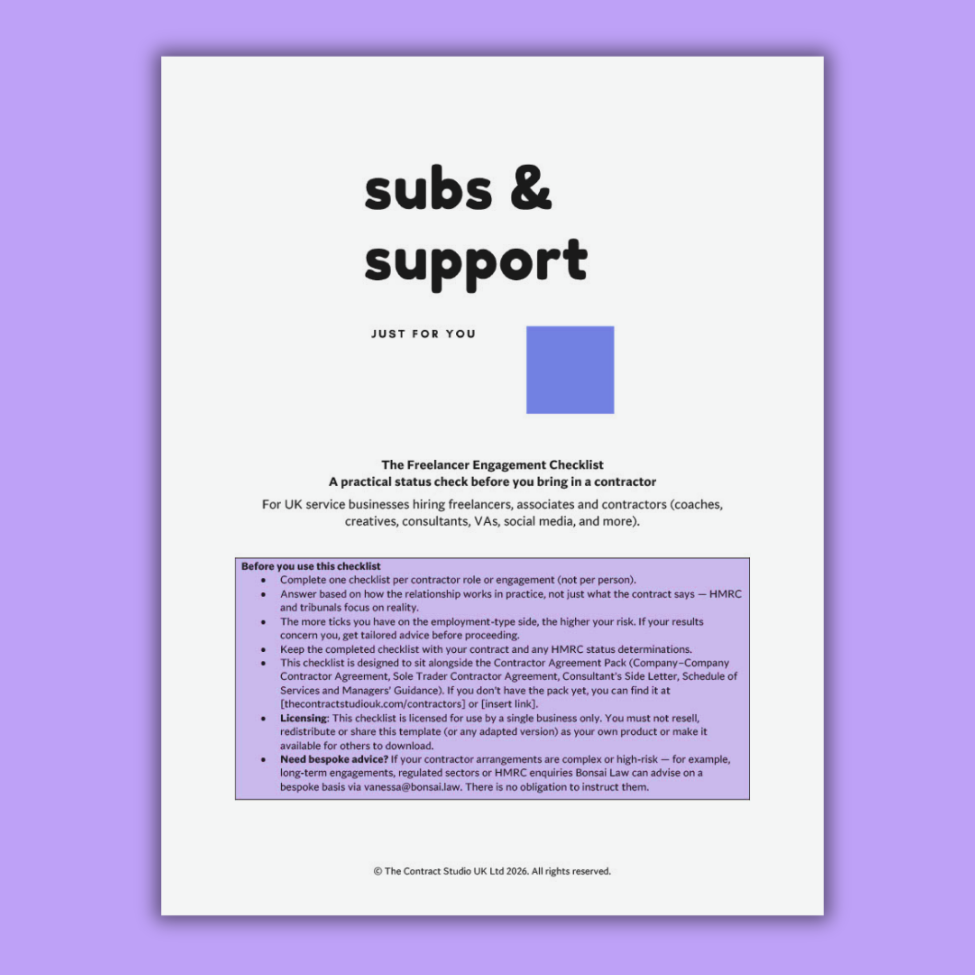 Contractor Agreements Pack (UK B2B) – cover 4