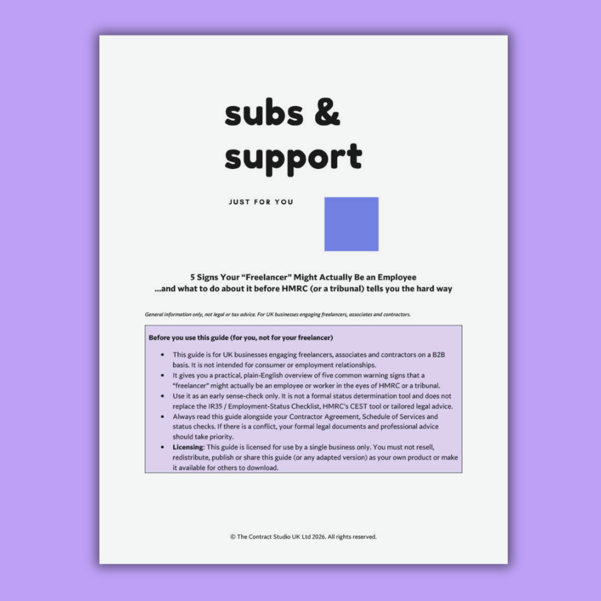 Contractor Agreements Pack (UK B2B) – page 1 4
