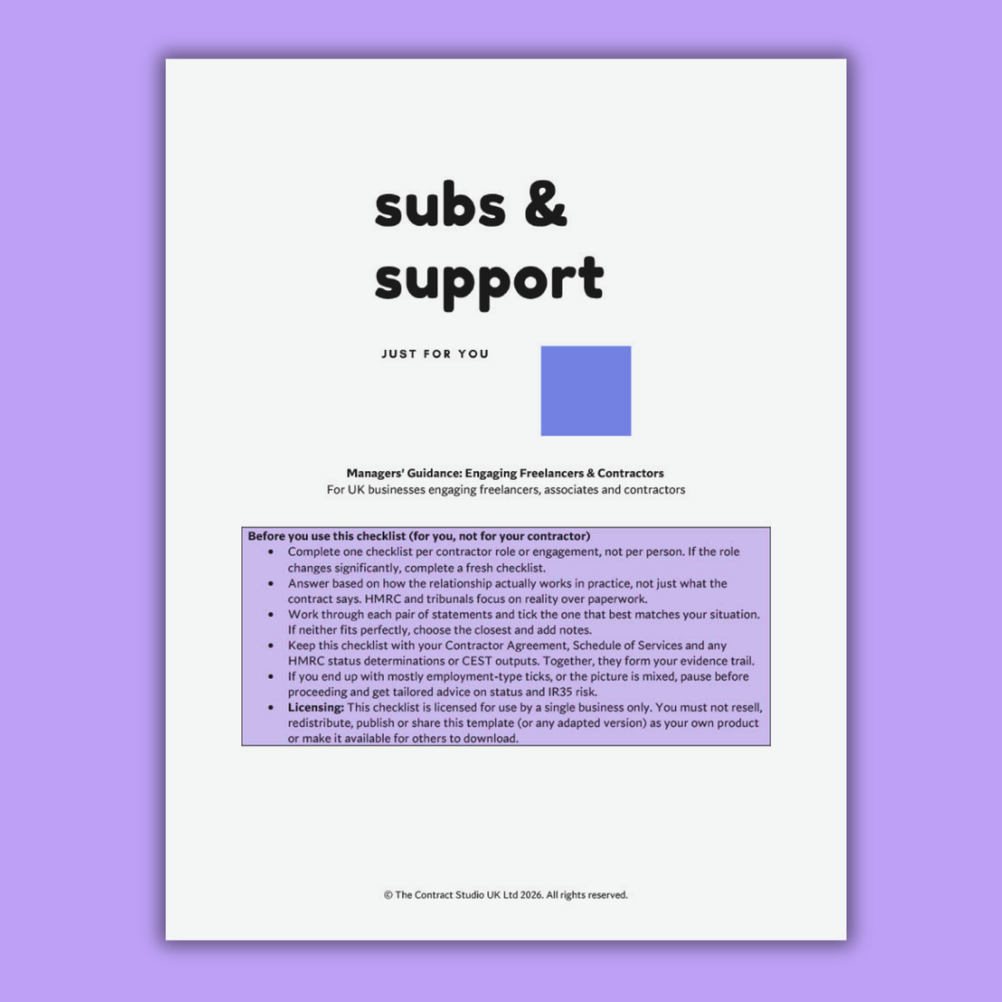 Contractor Agreements Pack (UK B2B) – cover 5