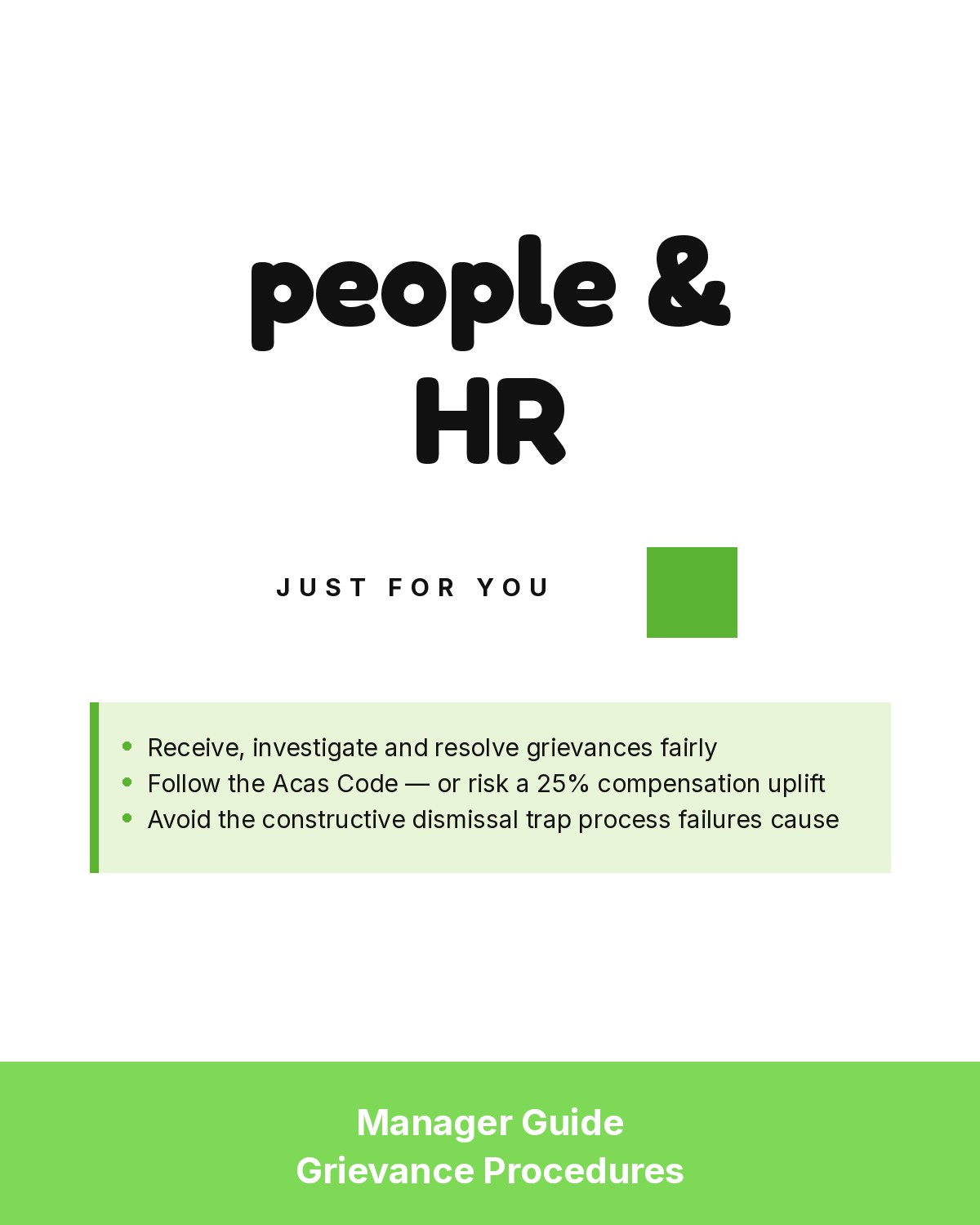Cover page of The Contract Studio's Grievance Procedures Manager Guide for UK SMEs